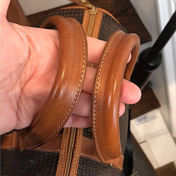 TED LAPIDUS Paris Logo Embossed Vinyl Leather Top Handle Accent Boston Tote - Picture 11 of 17